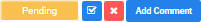 WO Status Pending with available buttons